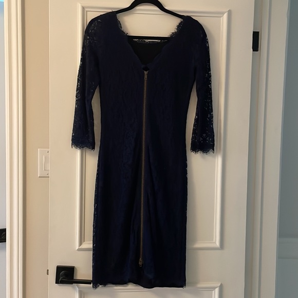 Navy Diane von Furstenberg DVF lace dress Zarita size 8 - Picture 6 of 8
